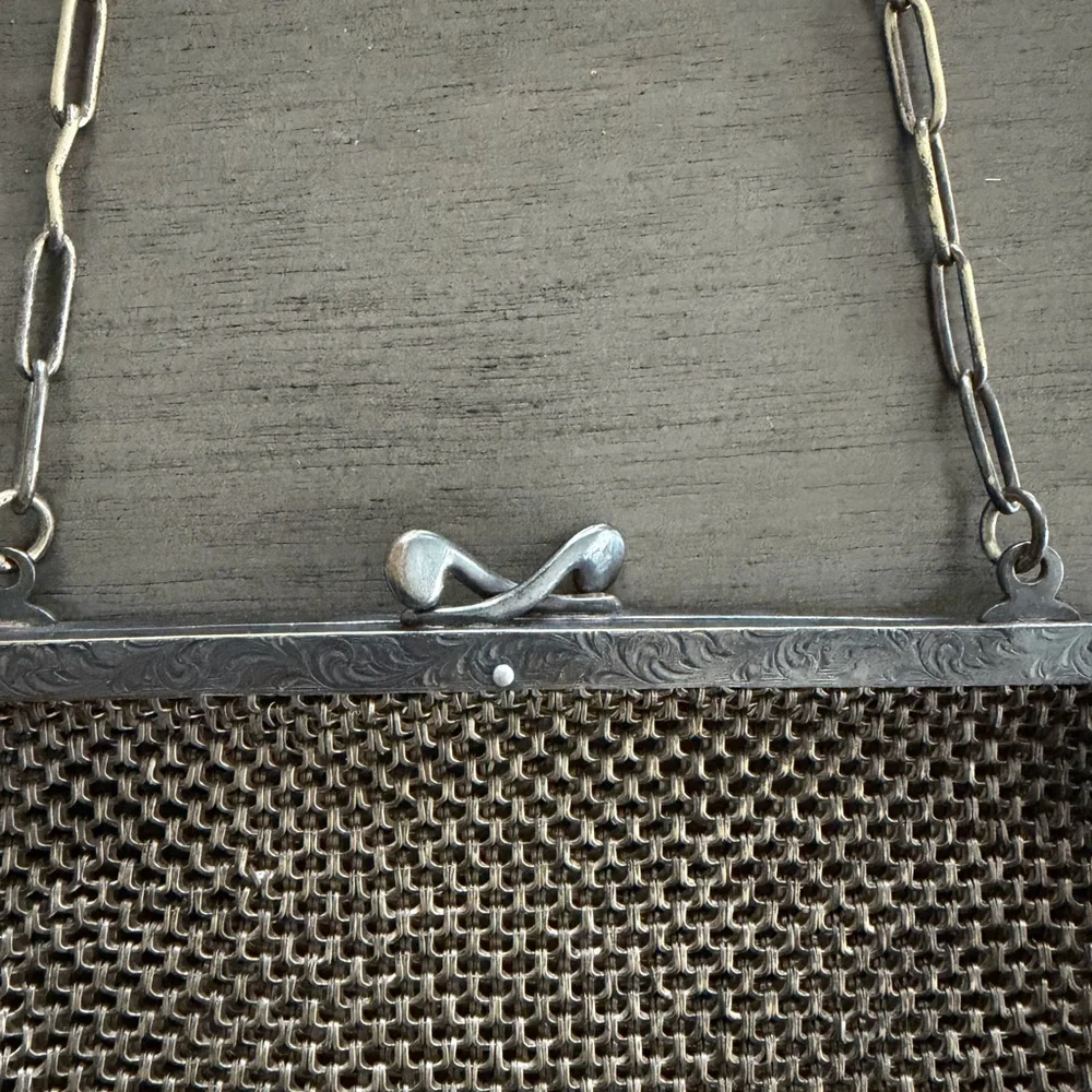 Vintage German Silver Mesh Purse made by HHC Co. - Picture 3 of 4